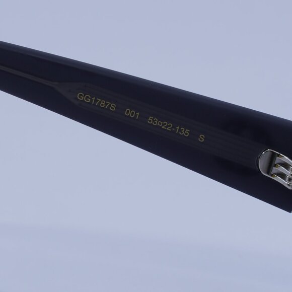 Gucci GG1787S 001 Sunglasses Dark Grey Cat Eye Frame, Grey Lenses - Picture 8 of 12